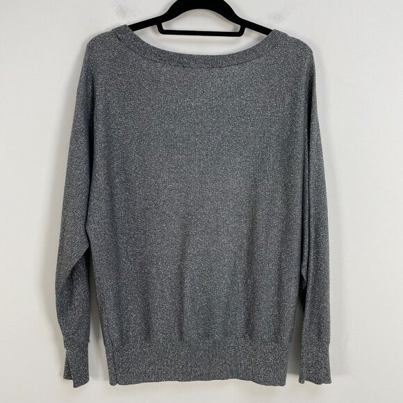 INC International Concepts Womens Medium Gray Metallic Sweater Knit Top - Picture 11 of 11